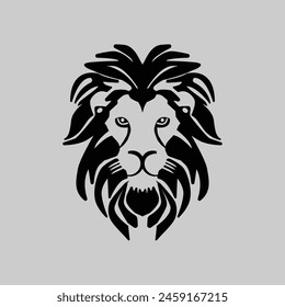 Lion face vector art logo design 