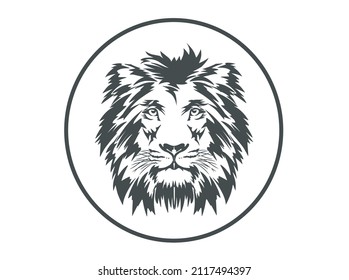 lion face vector, lion head illustration isolated on white