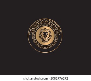 Lion face vector icon logo design