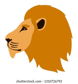 lion face,   vector illustration, flat style ,profile side