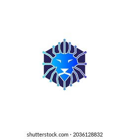 Vektorgrafik von Löwen auf Symbol, Symbol oder Logo
