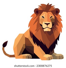 Lion face vector illustration over white