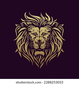 Lion face vector illustration. Lion print.