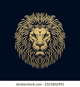 Lion face vector illustration. Lion print.