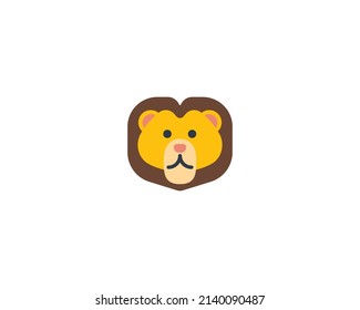 Lion face vector isolated icon. Lion emoji illustration.