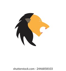 lion face vector minimalist logo or flat logo