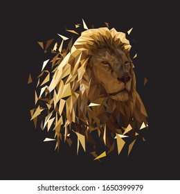 lion face vector polygon art