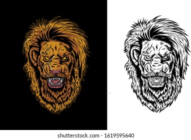 lion face vector set collection graphic clipart design