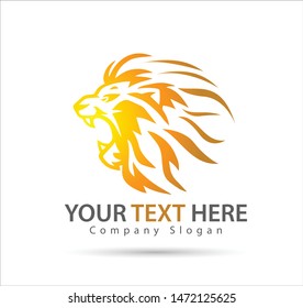 lion face vector in white background