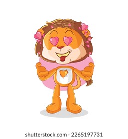 the lion fallin love vector. cartoon character