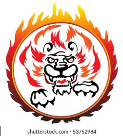 Lion In Fire