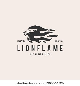 lion fire flame logo vector illustration tattoo