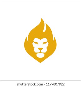 Lion Fire Logo - Flame Lion Vector