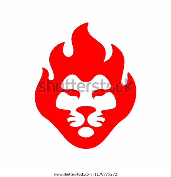 Lion Fire Logo Icon Mascot Illustration Stock Vector Royalty Free