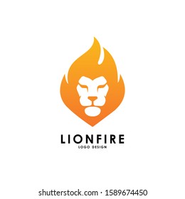 Lion Fire Logo Vector Template