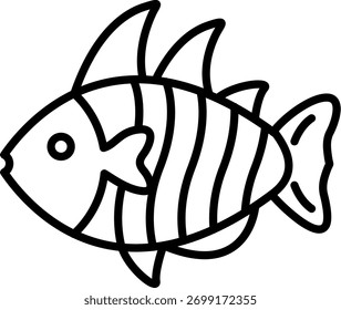 Lion fish Linha vetor Ícone Design