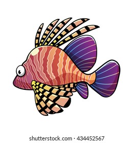 Lion fish, vector art and illustration.
