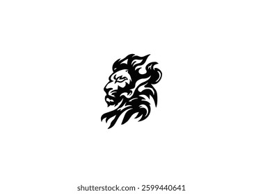 lion flame logo iconic for sale, Lion logo minimalist, white background, vector illustration