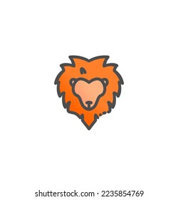 lion flat cartoon, lion icon vector illustration logo template for many purpose. Isolated on white background.