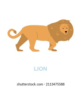 Lion flat icon. Colored element sign from wild animals collection. Flat Lion icon sign for web design, infographics and more.