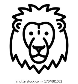 Lion Flat Icon Isolated On White Background