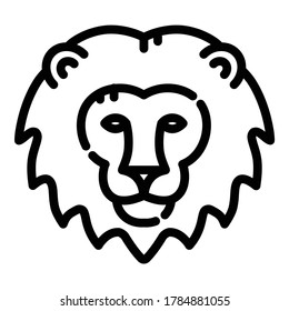 Lion Flat Icon Isolated On White Background