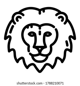 Lion Flat Icon Isolated On White Background