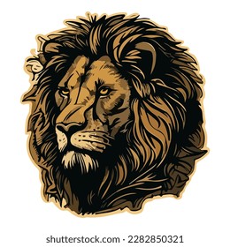 Lion Flat Icon Isolated On White Background