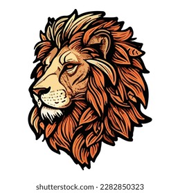 Lion Flat Icon Isolated On White Background