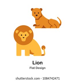 Lion flat illustration