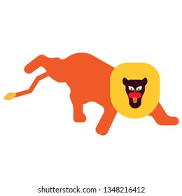 Lion flat illustration on white
