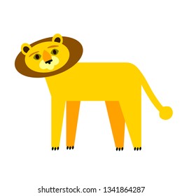lion flat illustration Wild life plants and animals series