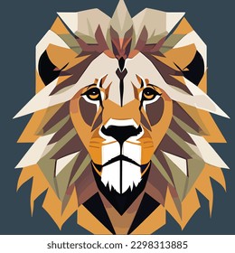 Lion in flat style. Vector illustration isolated on the white background. wild animal vector.