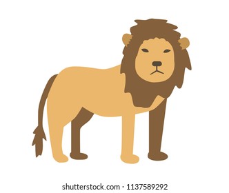 Lion. Flat vector illustration. Isolated on white background