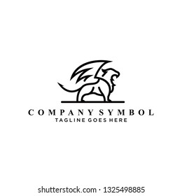 lion flay logo design