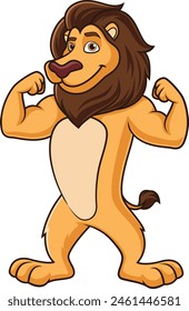 Lion flexing muscles vector illustration