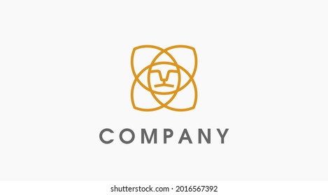Plantilla de diseño de logotipo de flores de león. Ilustración vectorial. Moderno y simple vector de diseño del logo de la flor silvestre.