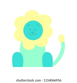 lion flower print cartoon vector
