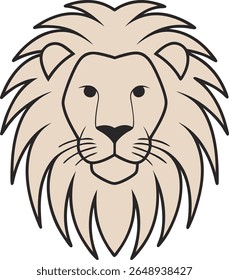 Leão com mane fofo isolado no fundo branco 