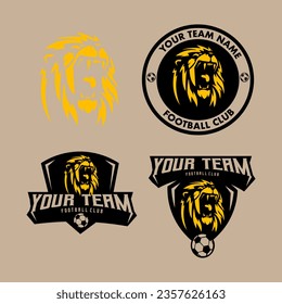 Lion Football Team Logo Design Vector