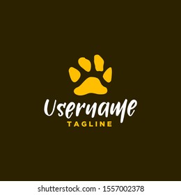 lion footprint logo design inspiration . tiger footprint . paw logo design template