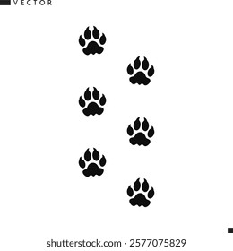 Lion footprint silhouette. Animal footprint vector. African lion track