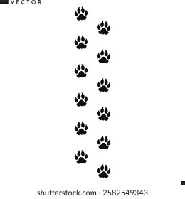 Lion footprint silhouette. Animal footprint vector illustration