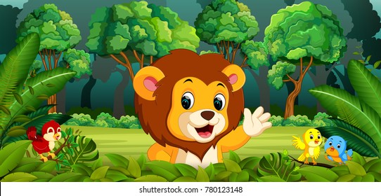 Lion in the forest