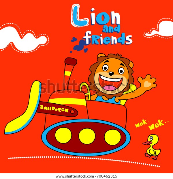 lion and\
friends - vector illustration for\
children.