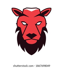 lion front head animal emblem icon vector illustration design