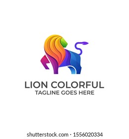 Lion Full Color Design concept Illustration Vector Template. Suitable for Creative Industry, Multimedia, entertainment, Educations, Shop, and any related business