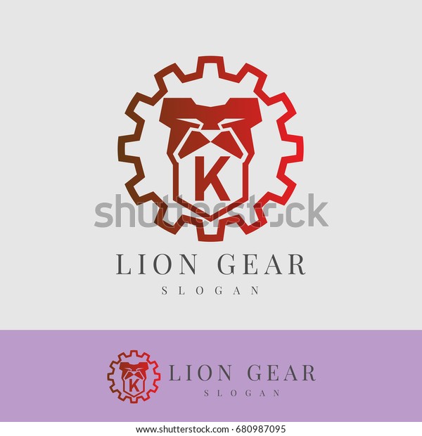 lion gear initial\
Letter K Logo design
