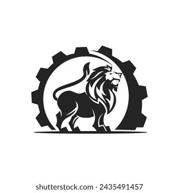 Lion Gear template Isolated. Brand Identity. Icon Abstract Vector graphic