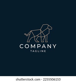 Lion geometric logo icon design template